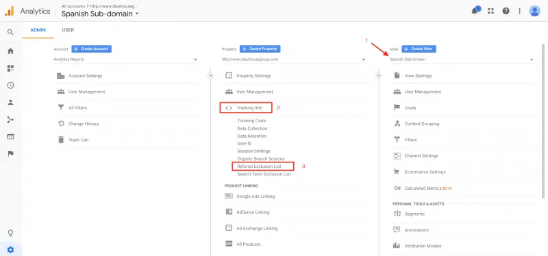 Google Analytics Referral Exclusion