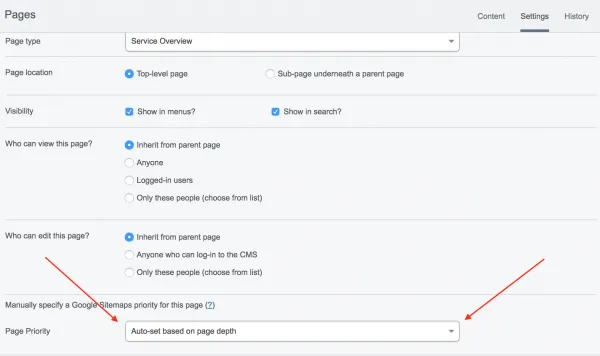 Set Sitemap Page Priority