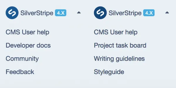 Silverstripe help menu