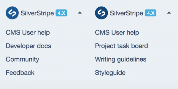 Silverstripe help menu