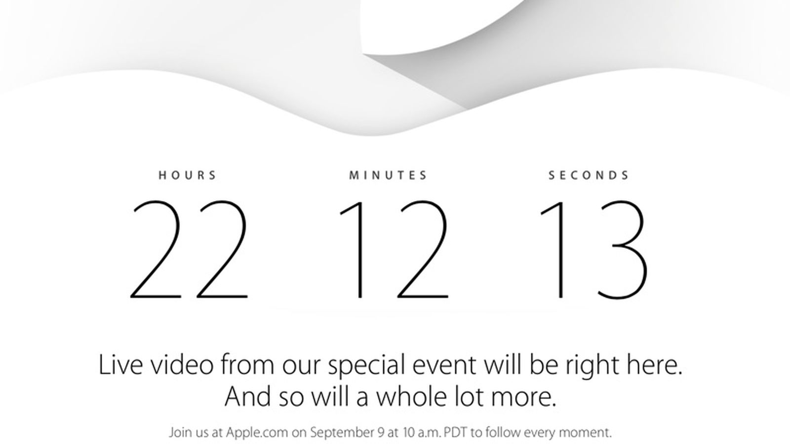 An image of a countdown for an event with 22 days left. The image is mostly white and designed in a minimalist way.